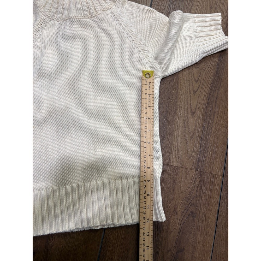 Vintage Ralph Lauren Cream Cotton Turtleneck Short Sleeve Sweater S Old Money - Picture 6 of 8